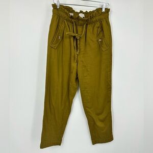 LOFT High Rise Straight Leg Pants Moss Green Cargo Pants